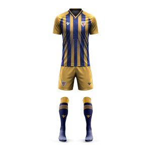 Sublimated Football Kits in Blue and Gold for Professional Clubs, Academies & Teamwear Brands