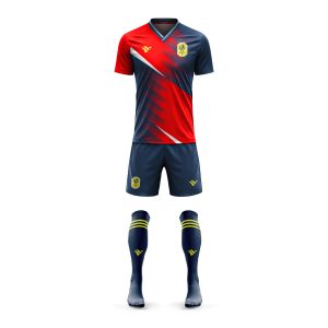 Team Soccer Apparel Red and Navy Custom Sublimated Uniforms for Clubs, Academies and Sports Brands