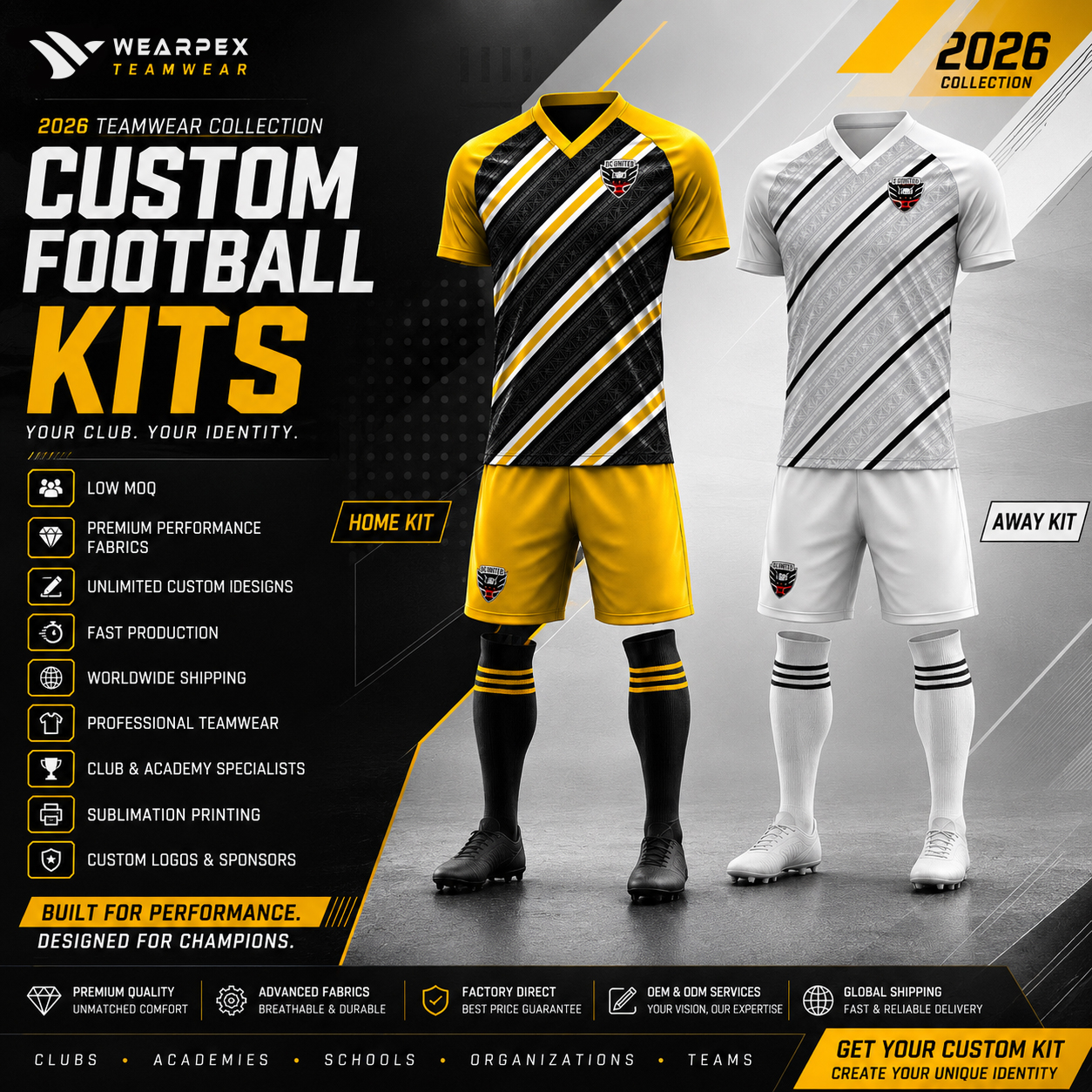 Football Team Shirts | Premium Custom Match Kit Manufacturer